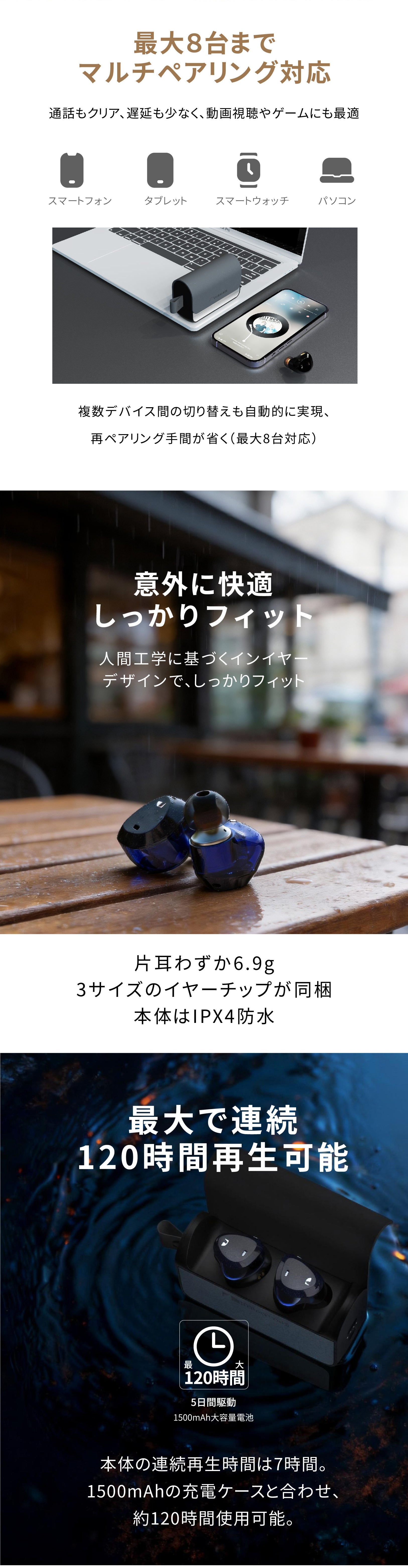 Nakamichi TWS700 ワイヤレスイヤホン 完全セット - 高性能オーディオと洗練されたデザインの融合